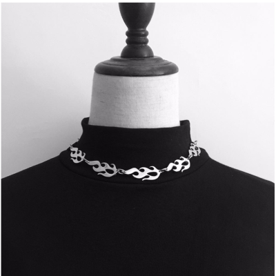 Flame Necklace Silver