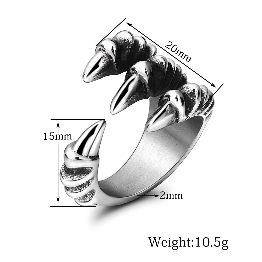 Titanium Claw Ring Men