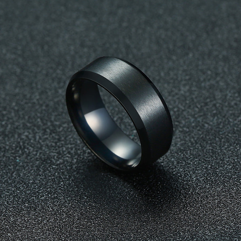 Titanium Steel Ring Black/Silver