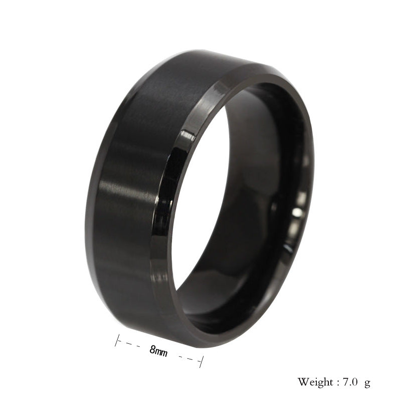 Titanium Steel Ring Black/Silver