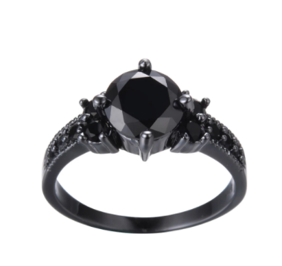 Zircon Diamond Ring Black