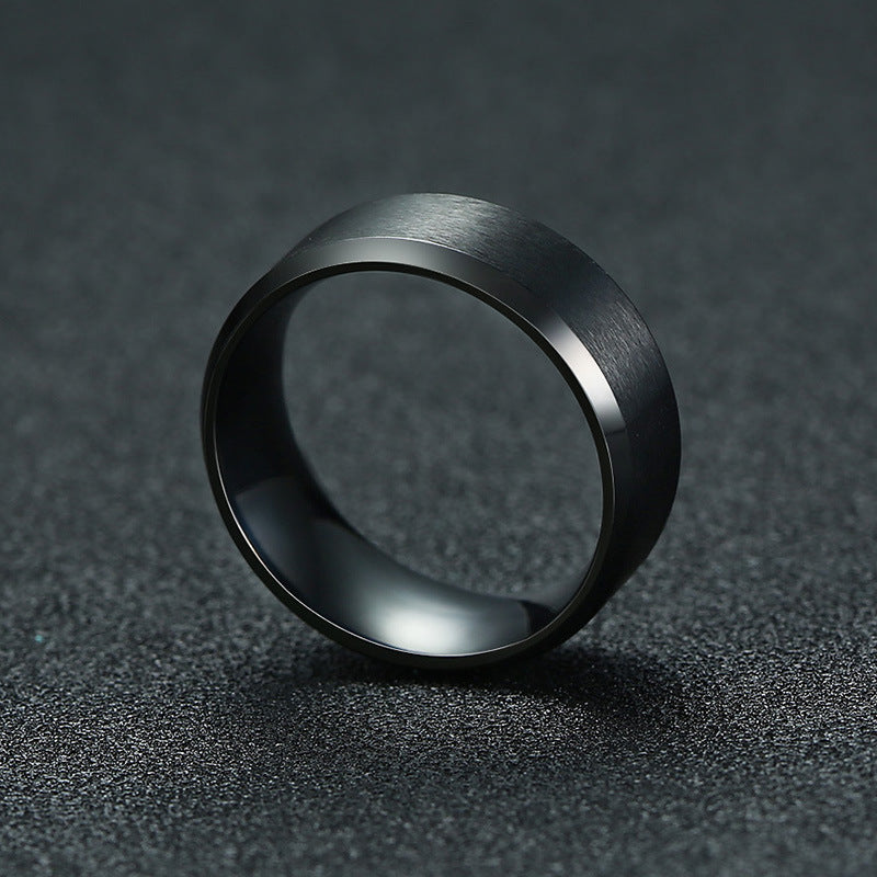 Titanium Steel Ring Black/Silver